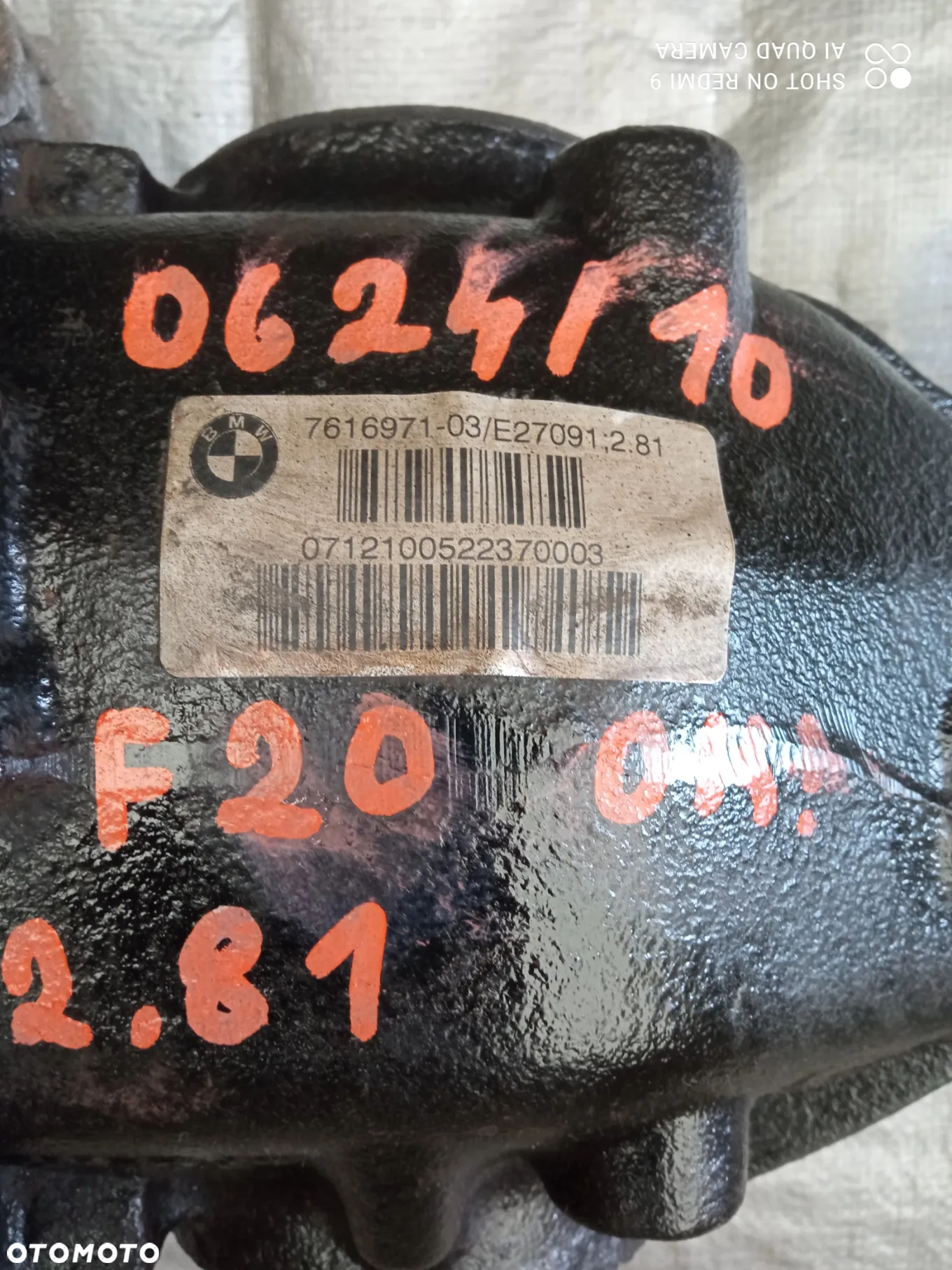 BMW F20  F30 DYFER MOST TYŁ 7616971  2.81 - 2