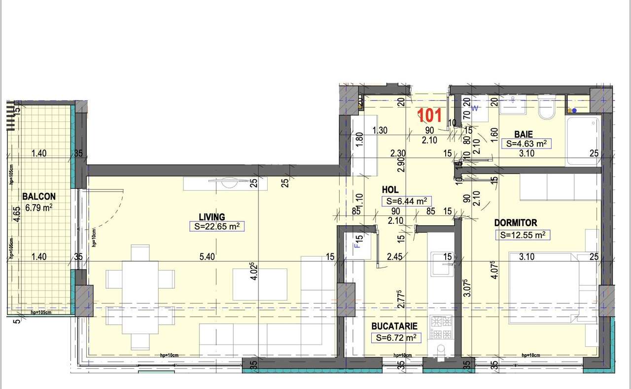 FALEZA NORD - Vânzare apartament cu 2 camere la 50 m de plaja. - Imagine principală: 5/14