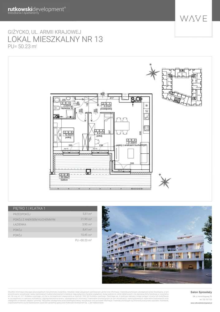 3-pokojowe mieszkanie 50m2 + balkon Bez Prowizji - Pełny obrazek: 2/7