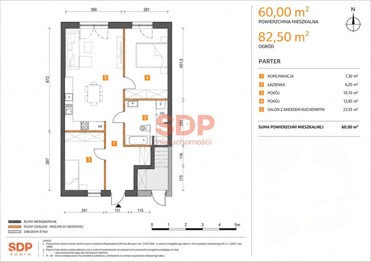 3 pokoje | ogród 82m² do Wyłącznego Korzystania | - Pełny obrazek: 4/5