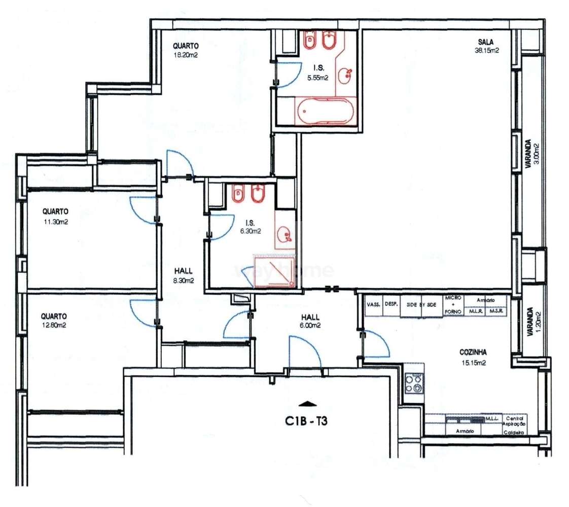 Apartamento T3 | Condomínio Privado Páteo Sá Miranda | Alto de Sto. Am-34