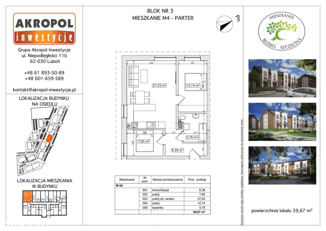Skarbimierzyce | mieszkanie 3-pok. | B3-M04 - Pełny obrazek: 2/6