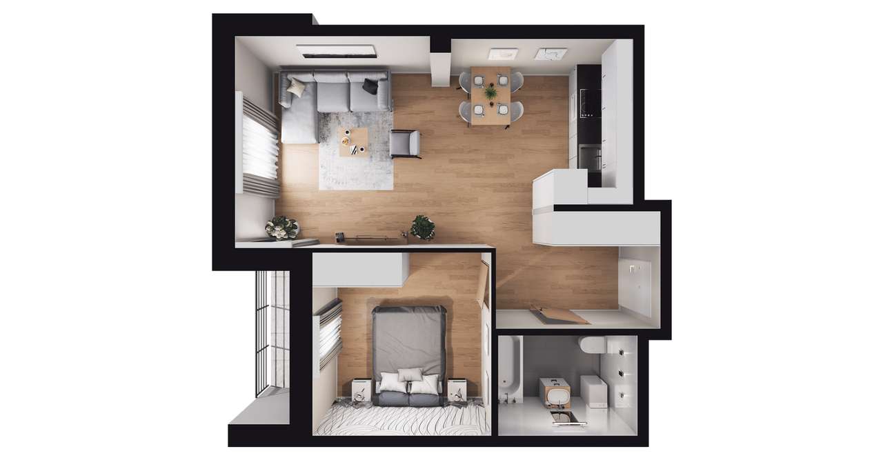 2-pokojowe mieszkanie 43m2 + loggia Bez Prowizji - Pełny obrazek: 2/8