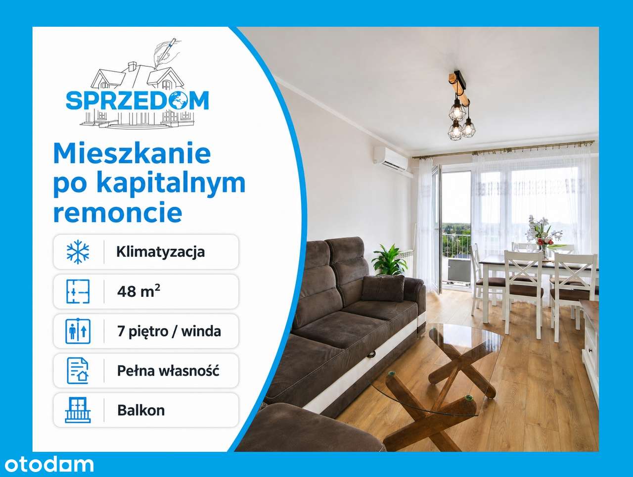 Mieszkanie 48m²✮GOTOWE PO REMONCIE✮3 pokoje✮Piwnica✮Klimatyzacja