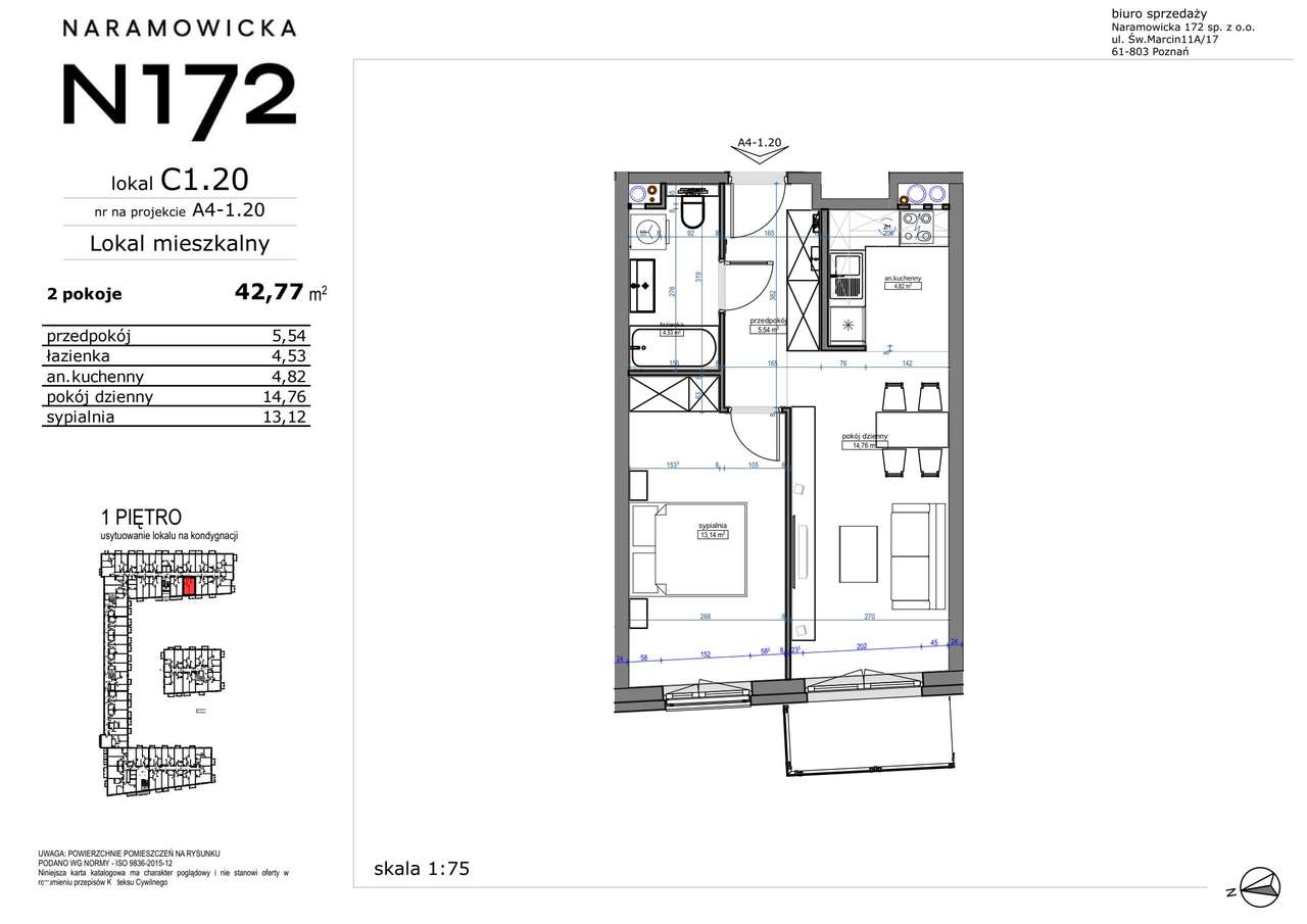 2-pokojowe mieszkanie 42m2 + balkon Bez Prowizji - Pełny obrazek: 2/9