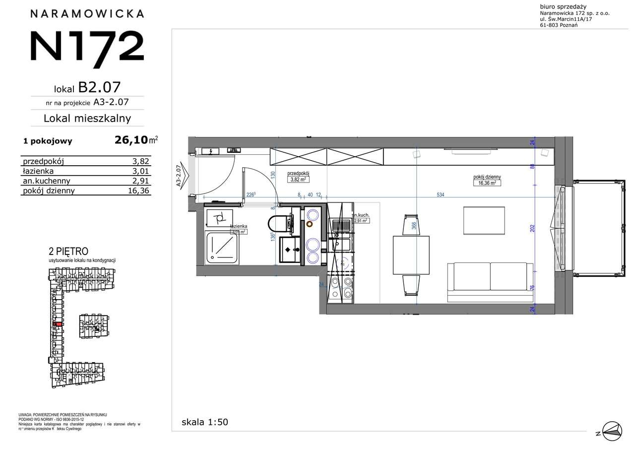 1-pokojowe mieszkanie 26m2 + balkon Bezpośrednio - Pełny obrazek: 2/9