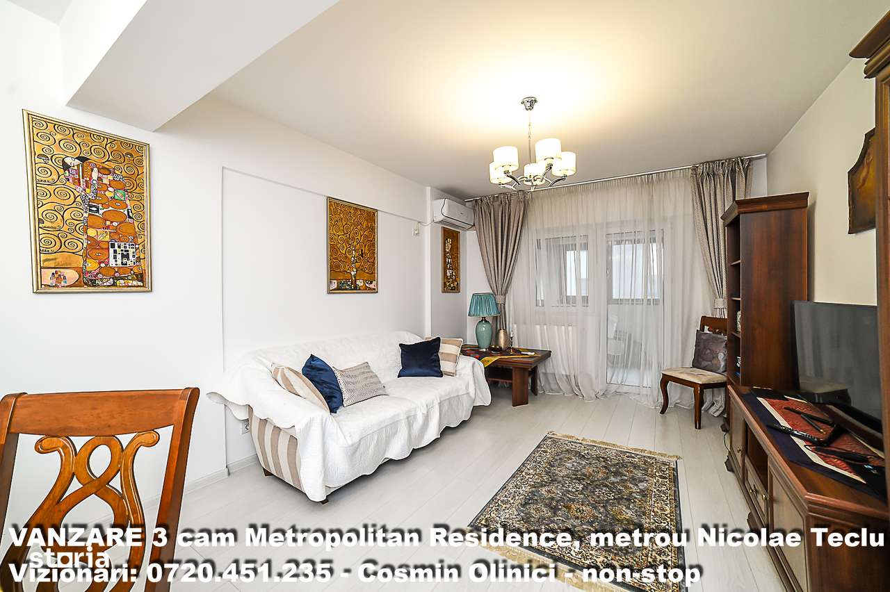 Vanzare 3 camere Metropolitan Residence, 90mp, et. 3, metrou N. Teclu-0