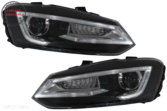 Faruri LED VW Polo MK5 6R 6C 61 (2011-2017) RHD Devil Eye Look- livrare gratuita - 5