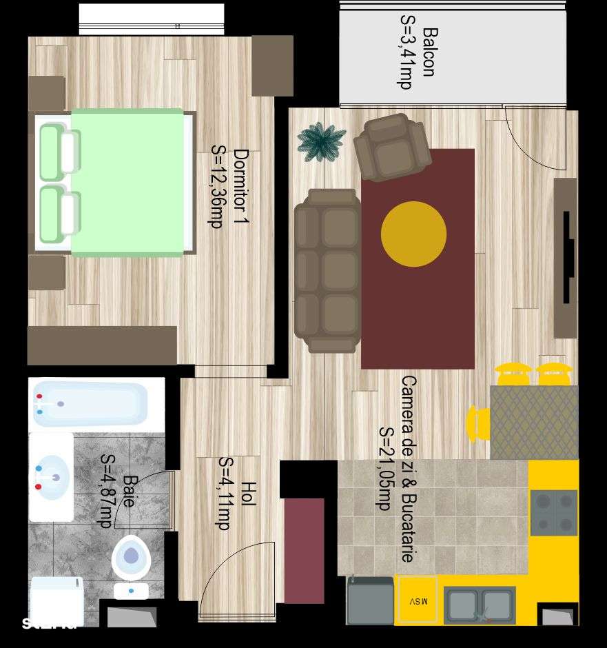 Apartament Tip S14 Studio – Avanera Bacău Stefan cel Mare - Imagine principală: 4/9