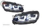 Faruri LED VW Golf 6 VI (2008-2013) Design Golf 7 3D U Design Semnal LED Dinamic- livrare gratuita - 2