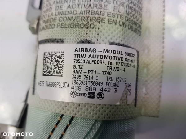 PODUSZKA AIRBAG AUDI A6 C7 4G8880442B FOTELA - 3