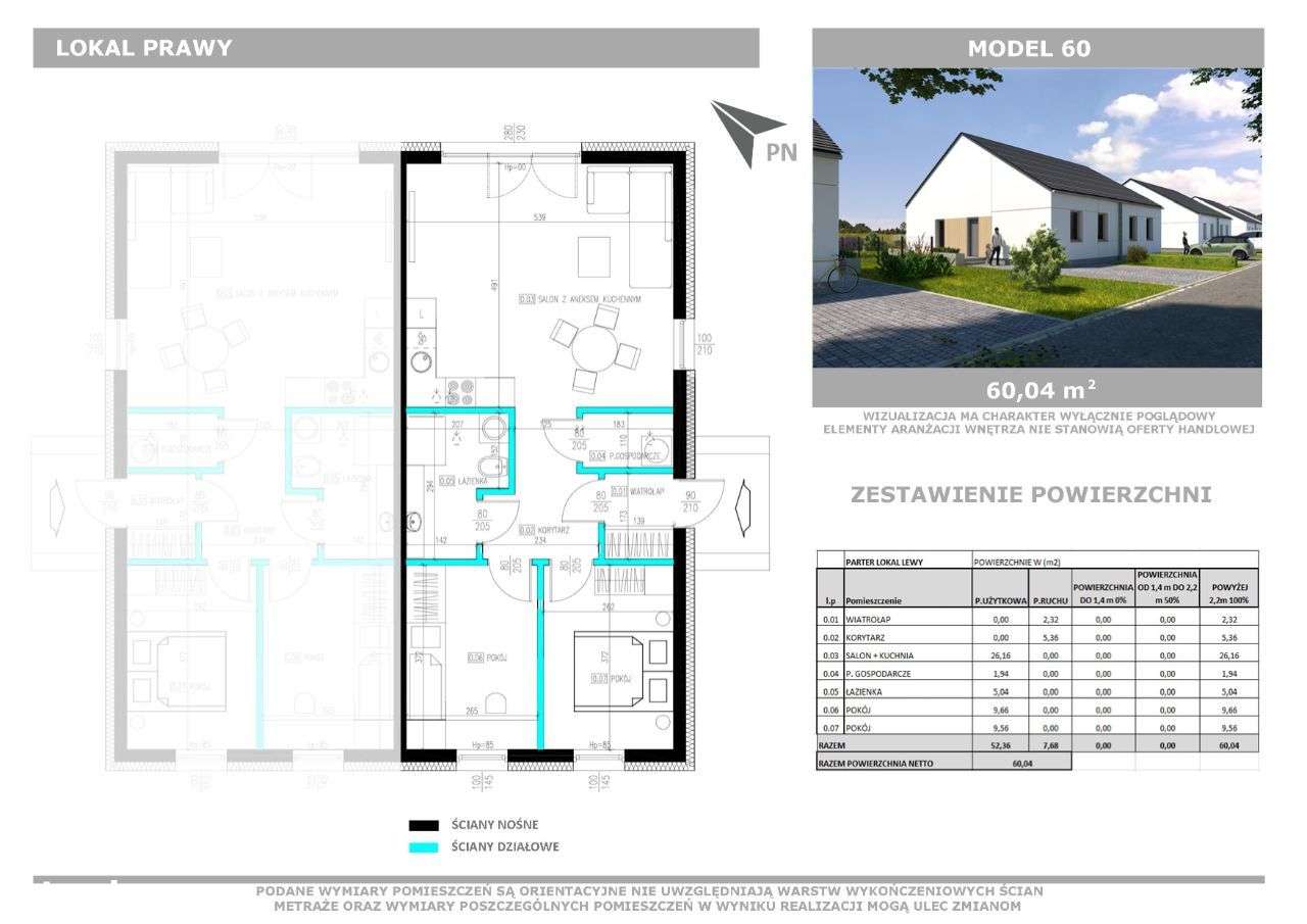 Dom, 60 m², Bolechówko-7