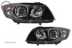 Faruri Angel Eyes BMW Seria 3 E90 Sedan E91 Touring (03.2005-2011) Negru- livrare gratuita - 1