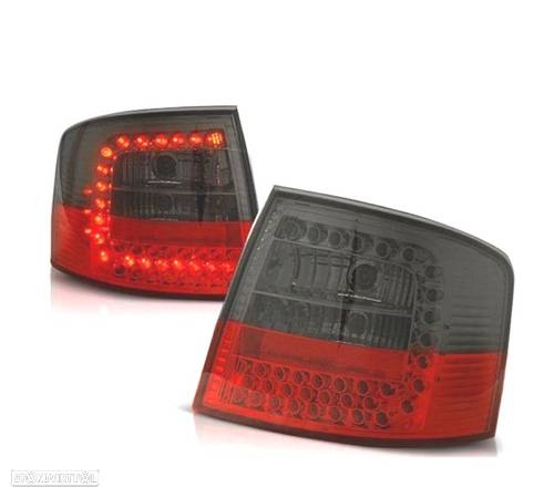 FAROLINS TRASEIROS LED PARA AUDI A6 4B AVANT 97-04 LED VERMELHO PRETO - 1