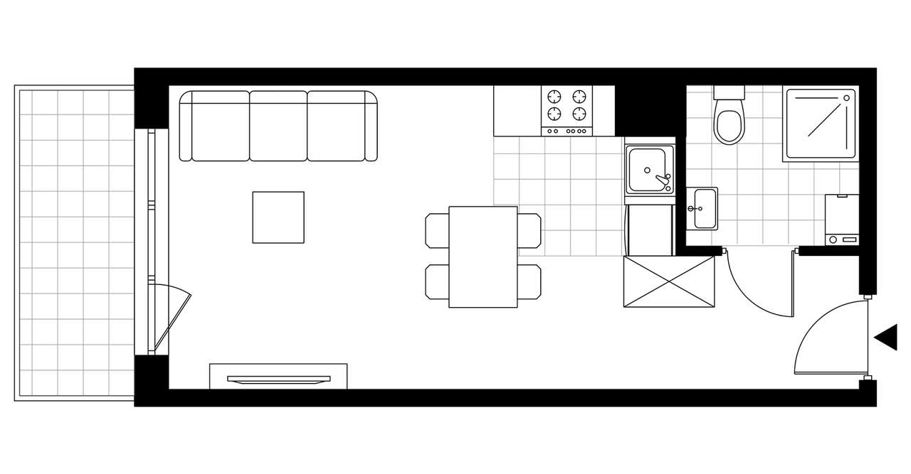 1-pokojowe mieszkanie 28m2 + balkon Bezpośrednio - Pełny obrazek: 3/8