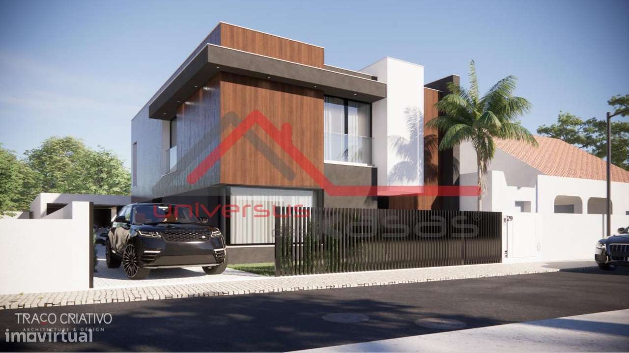 Moradia Nova Geminada V4 com Piscina e Garagem Sarilhos Grandes - Grande imagem: 2/11