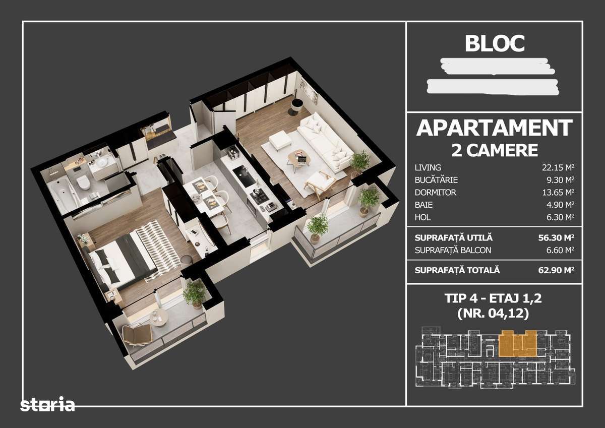Apartament decomandat de vânzare - Popești Leordeni - 102 mp utili-13