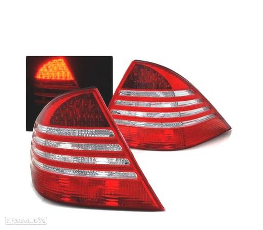 FAROLINS TRASEIROS LED PARA MERCEDES W220 S-KLASA 98-05 VERMELHO BRANCO - 1