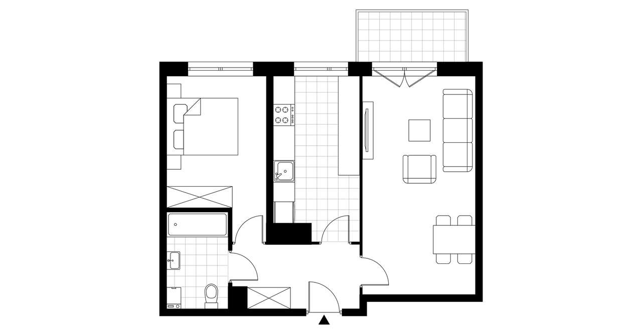 2-pokojowe mieszkanie 52m2 + balkon - Pełny obrazek: 3/5