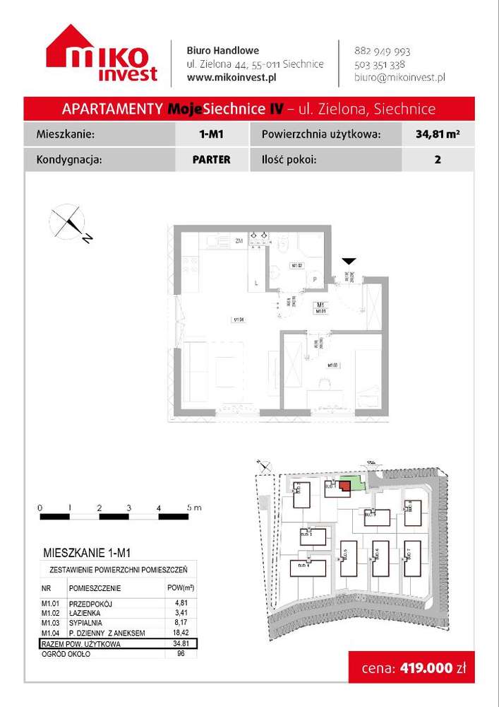 Dwa pokoje* miejsce postojowe* ogród 96m - Pełny obrazek: 4/8