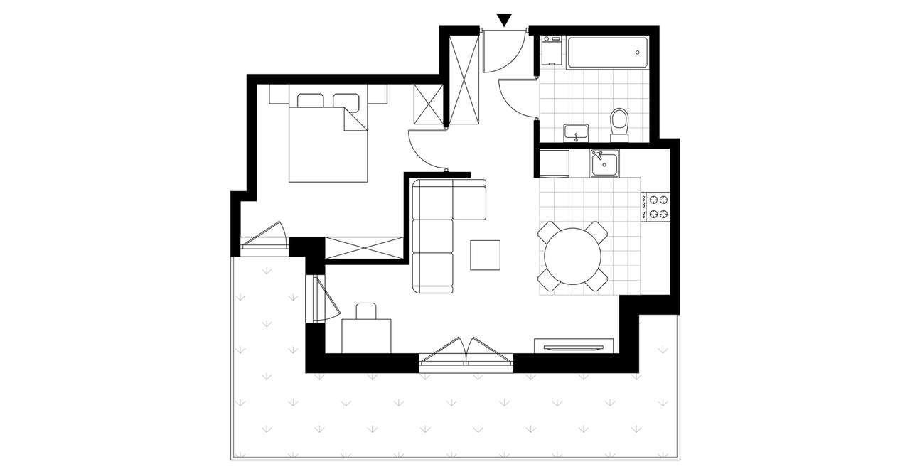 Geometryczna  | mieszkanie 2-pok. | 1B - Pełny obrazek: 4/9
