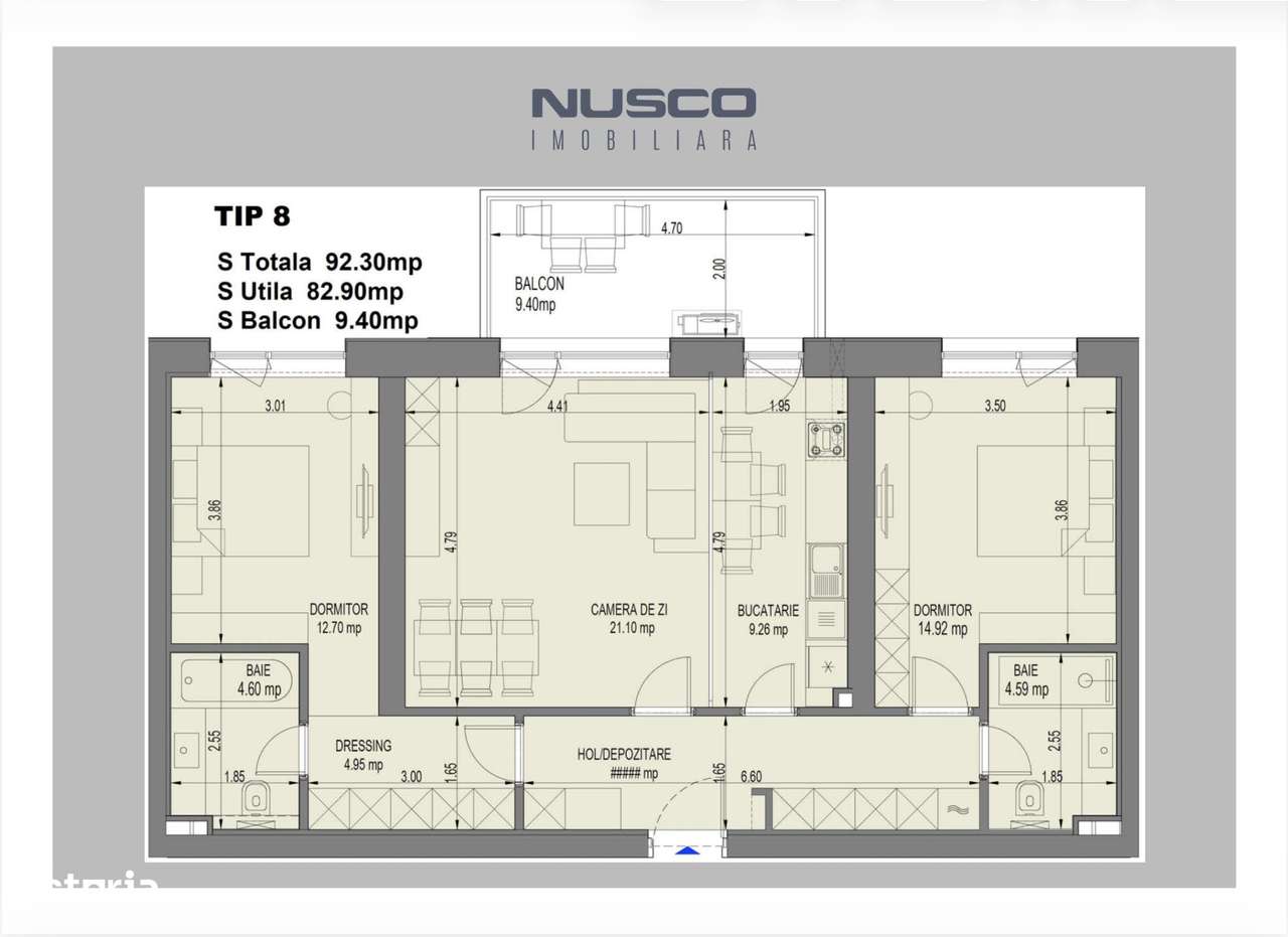 Apartament 3 camere Nusco City