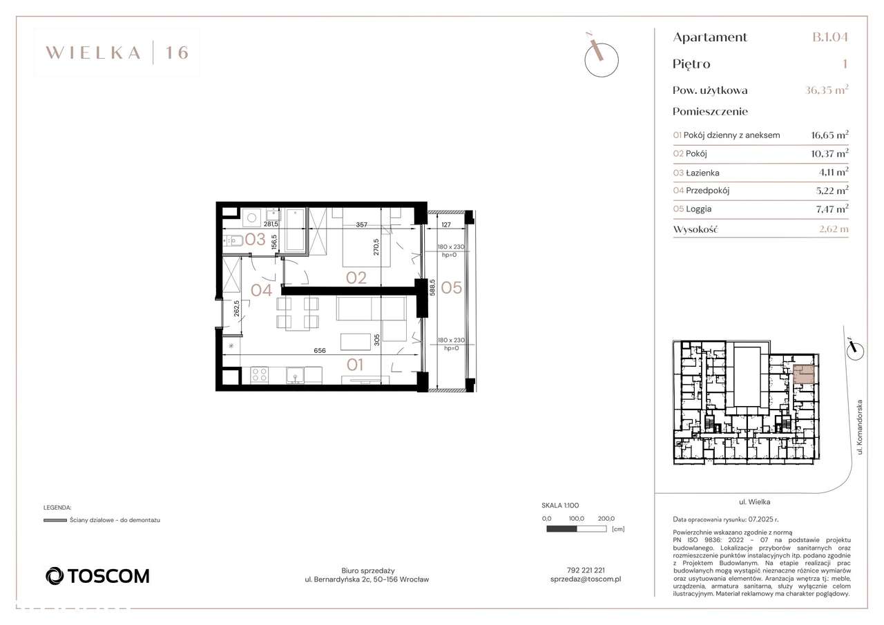 2-pokojowe mieszkanie 36m2 + loggia - Pełny obrazek: 3/10