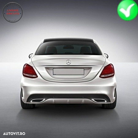 Difuzor Bara Spate cu Ornamente Mercedes C-Class W205 (2014-2020) C63 Design Negru- livrare gratuita - 15