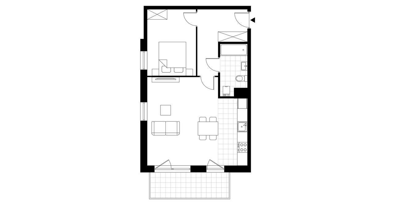 2-pokojowe mieszkanie 51m2 + balkon - Pełny obrazek: 3/6