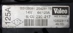 Alternador RENAULT ESPACE IV (JK0/1_) 1.9 dCi / 2.2 dCi | 04.03 - 02.05 Usado REF. VALEO SG12B081 - 2542817B 14V - 125A - 8200 290 217 - MOTOR F9A / G9T722 - 2