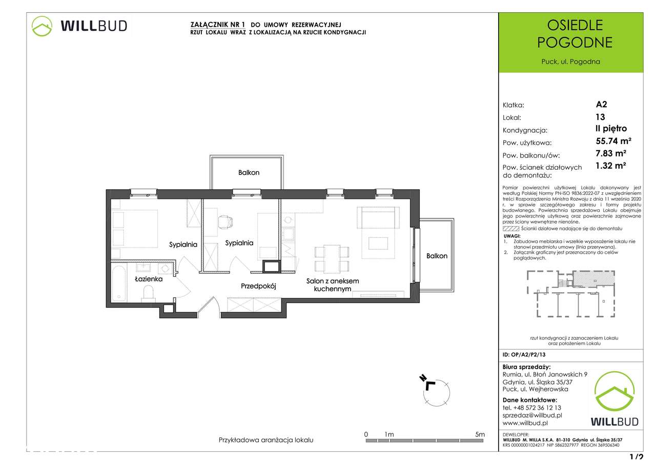 Osiedle Pogodne | mieszkanie 3-pok. | OP/A2/P2/13 - Pełny obrazek: 2/7