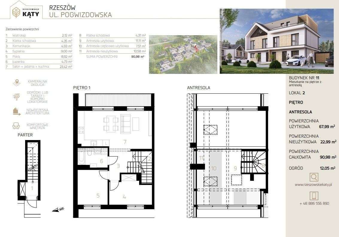 Dwupoziomowe | rolety | antresola | 4 pokoje | balkon - Pełny obrazek: 2/8