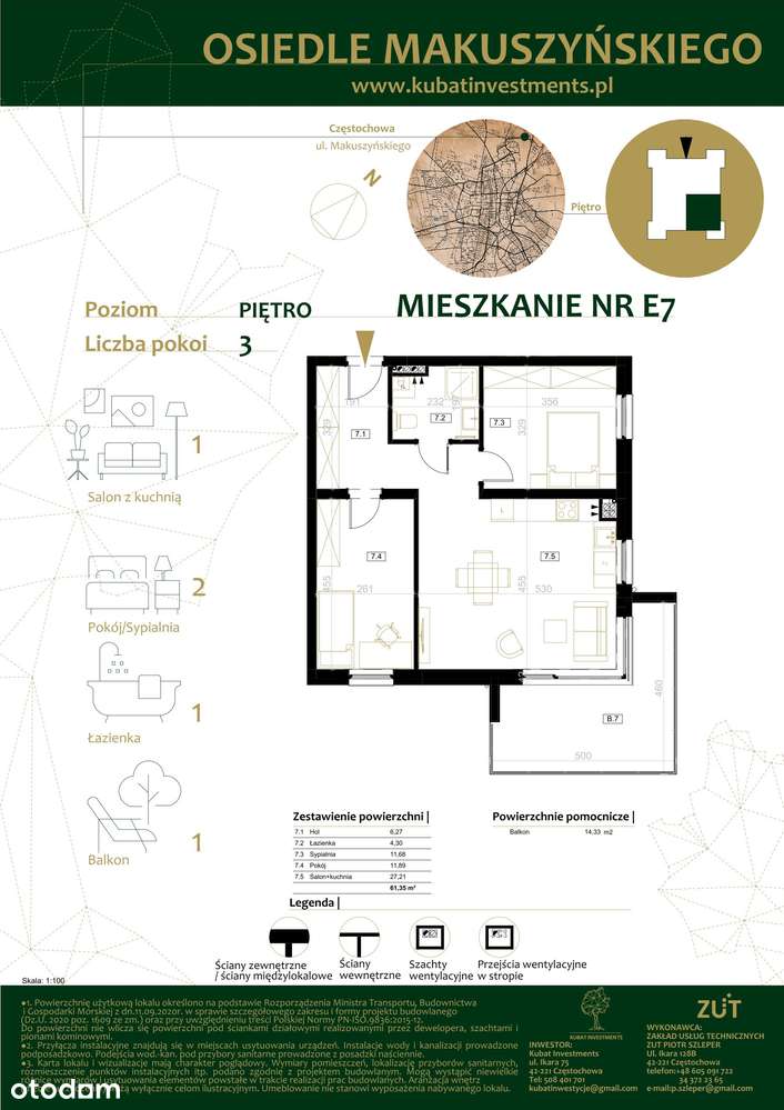 Kawie Wzgórza | apartament 3-pok. | 4_E1_7 - Pełny obrazek: 2/16