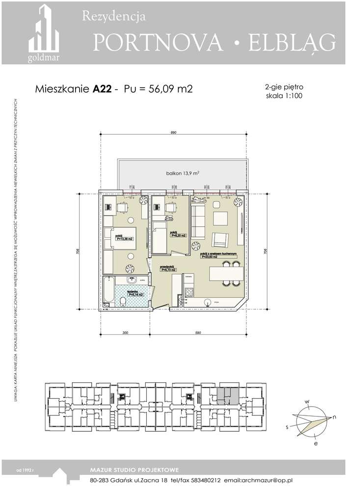 3-pokojowe mieszkanie 56m2 + balkon Bez Prowizji - Pełny obrazek: 2/7