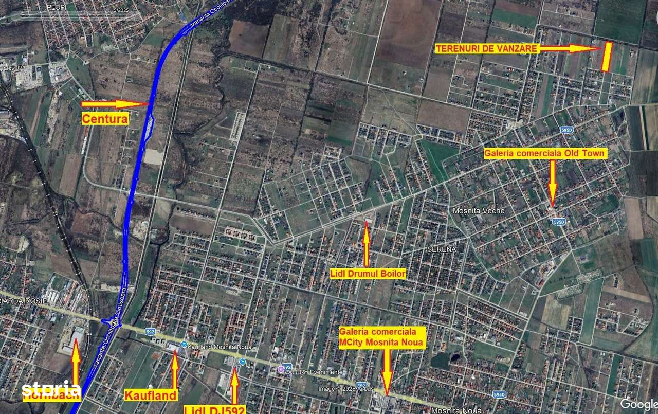 Terenuri de vanzare Mosnita, cu gaz, curent, apa retea - Imagine principală: 3/4