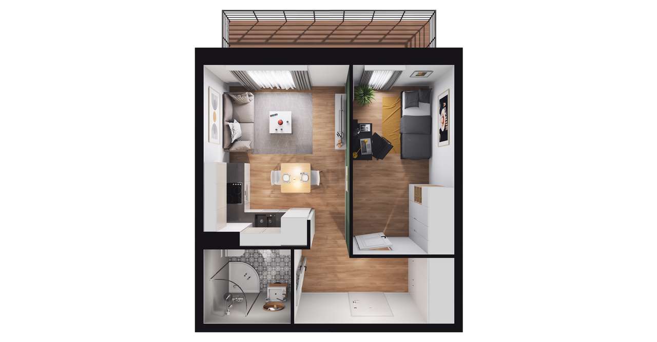 Zakątek Łokietka | mieszkanie 2-pok. | A5 - Pełny obrazek: 3/7