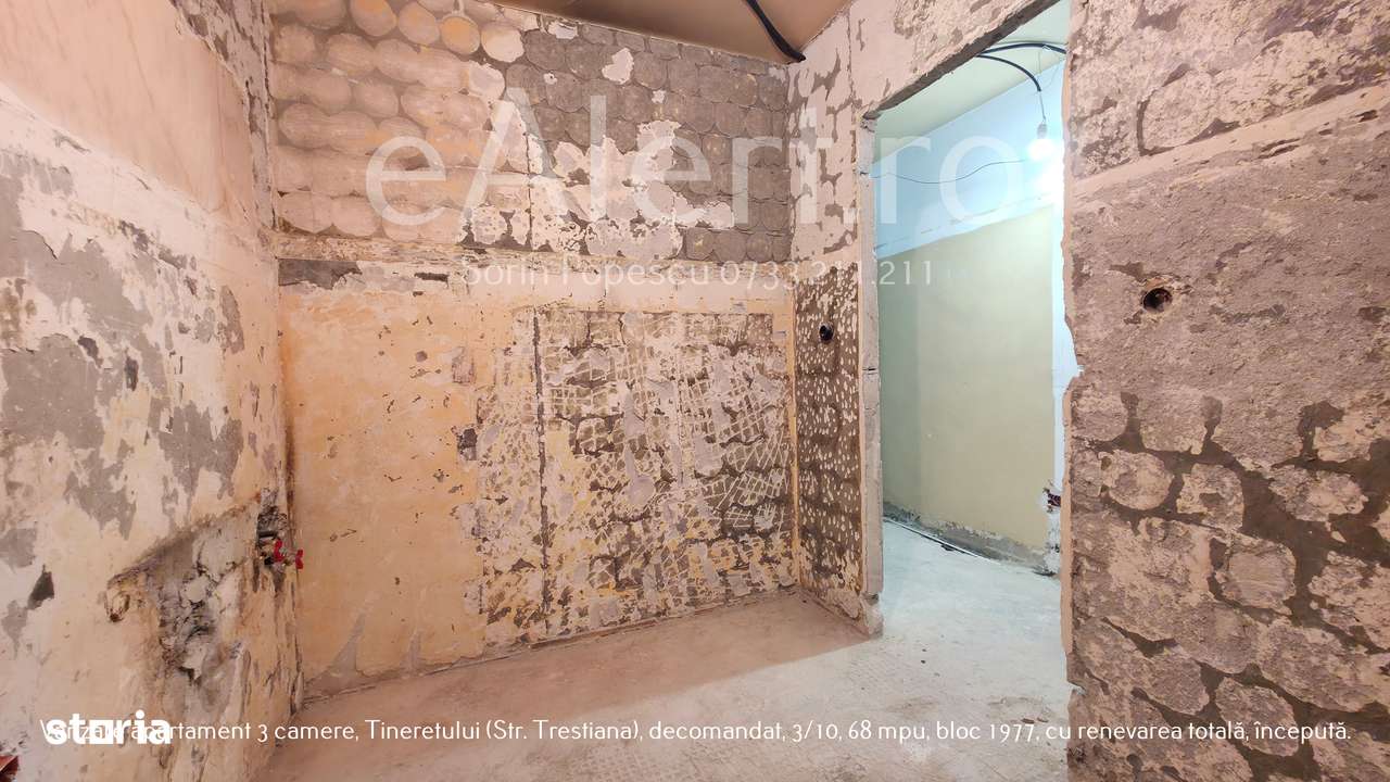 Apartament 3 camere Tineretului – renovare începută, decomandat, 3/10!-8