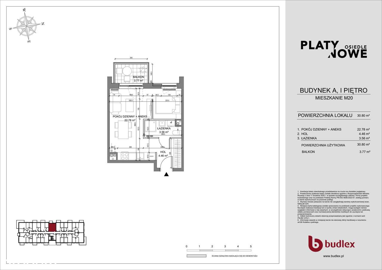 1-pokojowe mieszkanie 30m2 + balkon Bez Prowizji - Pełny obrazek: 2/7