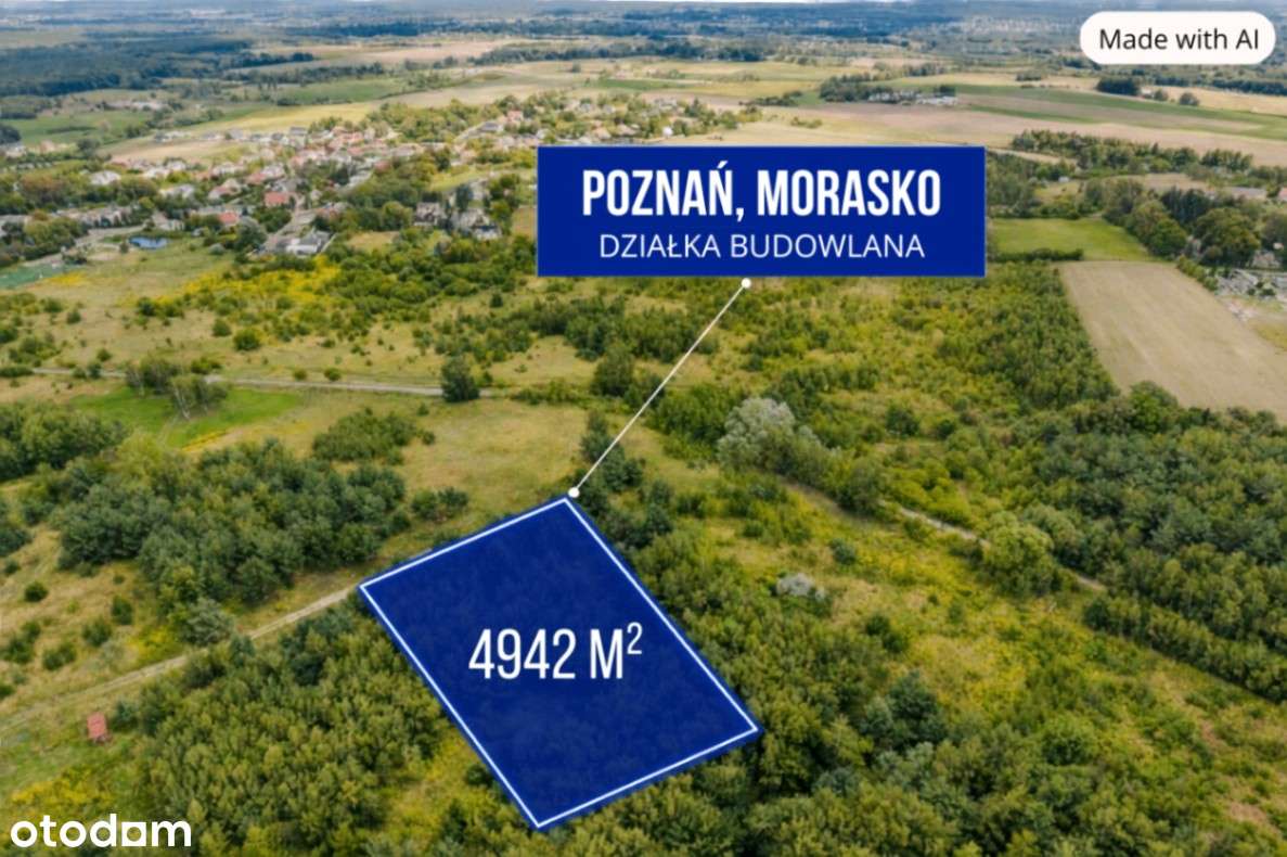 Działka rezydencjonalna 4 942m² – Morasko, MPZP