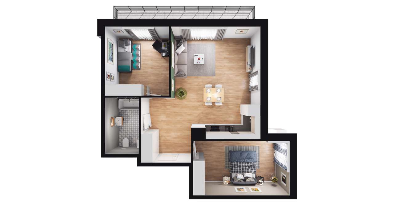 3-pokojowe mieszkanie 63m2 + taras Bez Pośredników - Pełny obrazek: 2/8