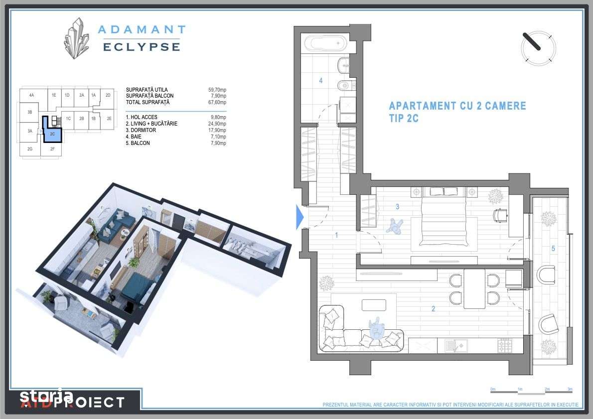 ADAMANT ECLYPSE, 2 camere, TIP 2C, 67.6mp CUG-BRD - Imagine principală: 1/15