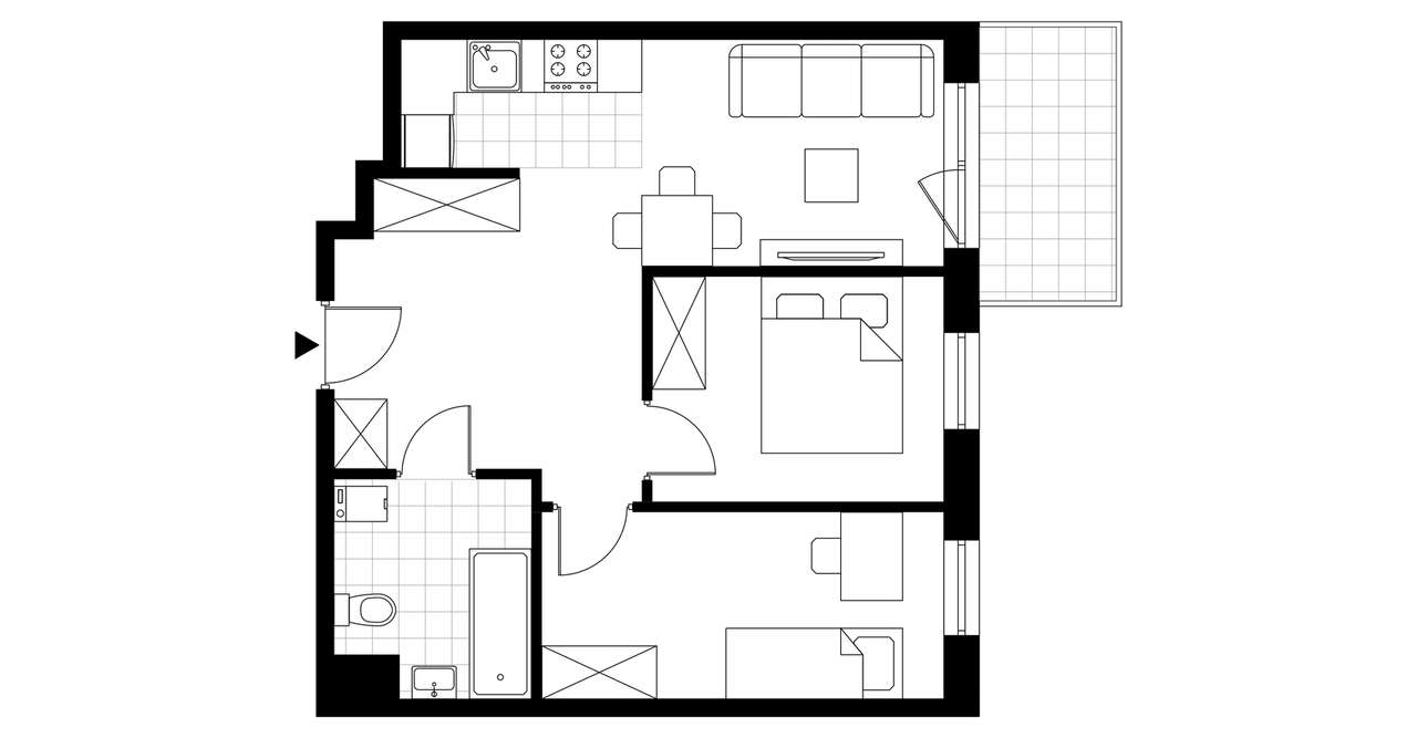 2-pokojowe mieszkanie 46m2 + balkon Bez Prowizji - Pełny obrazek: 3/8