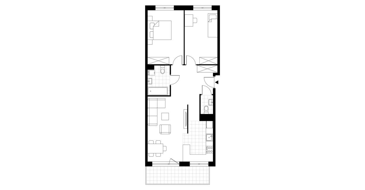 3-pokojowe mieszkanie 68m2 + balkon - Pełny obrazek: 3/8