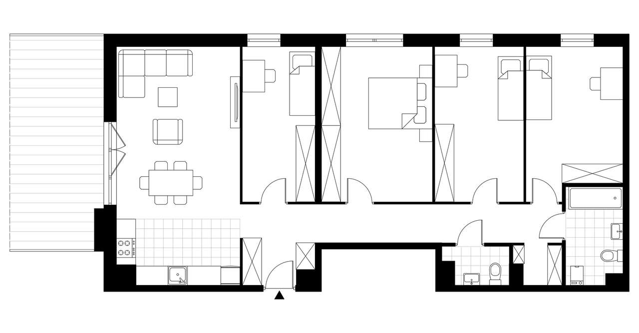 5-pokojowe mieszkanie 110m2 + taras Bezpośrednio - Pełny obrazek: 3/8