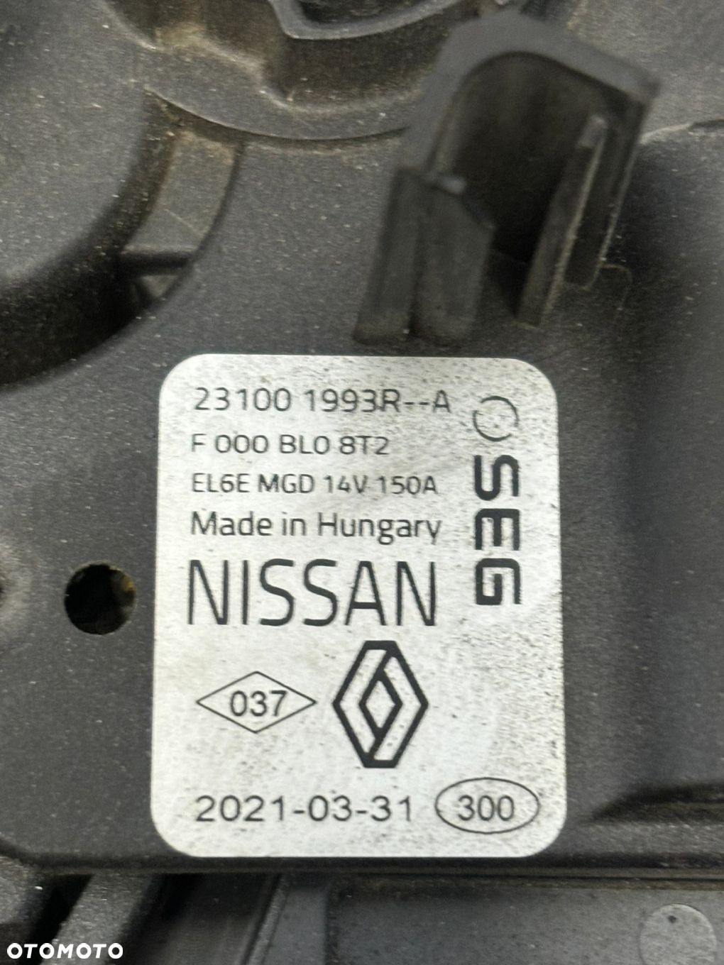 ALTERNATOR RENAULT NISSAN 231001993R ORG FV - 3