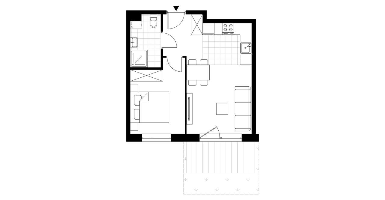 2-pokojowe mieszkanie 35m2 + ogródek Bez Prowizji - Pełny obrazek: 3/8
