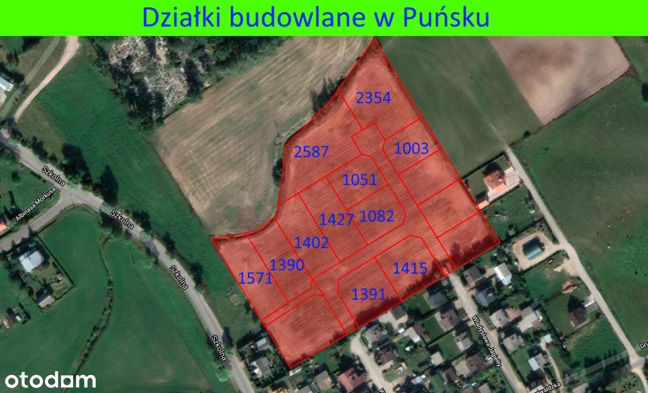 Działki budowane na nowym osiedlu – Puńsk.