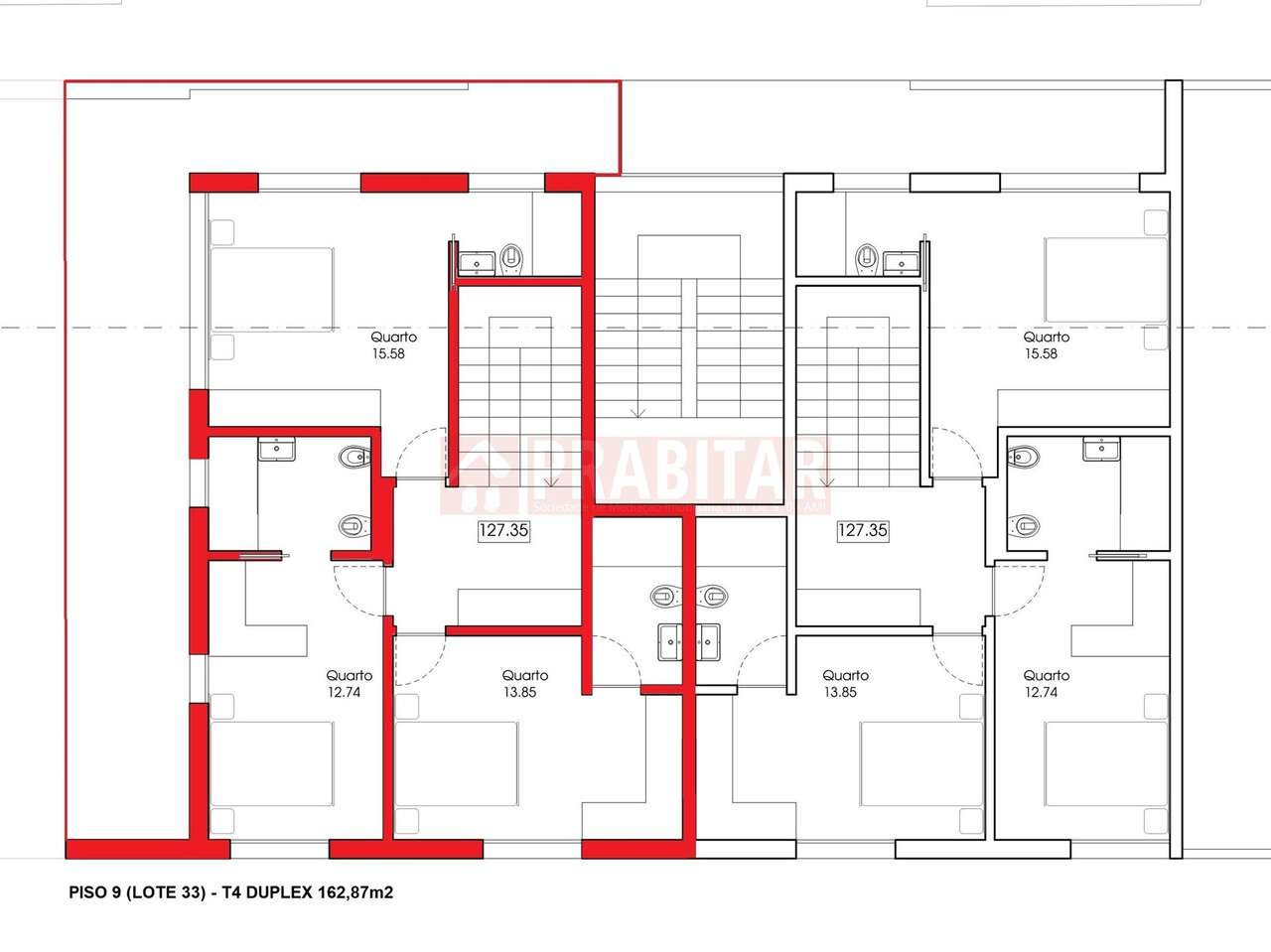 APARTAMENTO T4 DUPLEX NOVO COM TERRAÇO NA COBERTURA À SOLUM - CEDRO RE-32