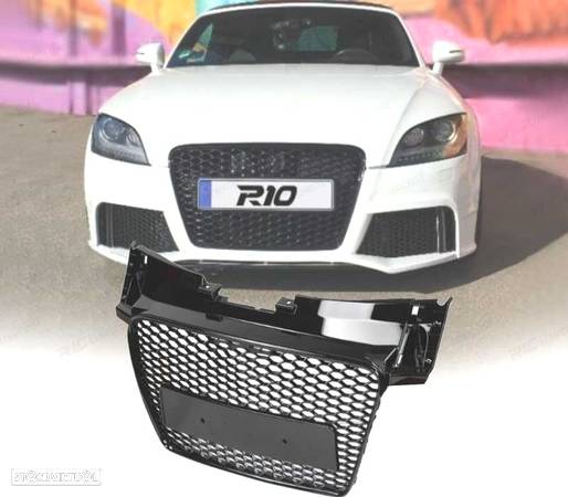 GRELHA DIANTEIRA PARA AUDI TT 8J 06-14 LOOK RS PRETO BRILHANTE - 1