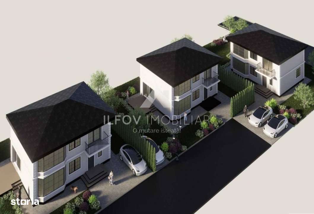 Vila superba P+1 Tunari 171mp, 4 camere, curte proprie, tigla ceramica-10